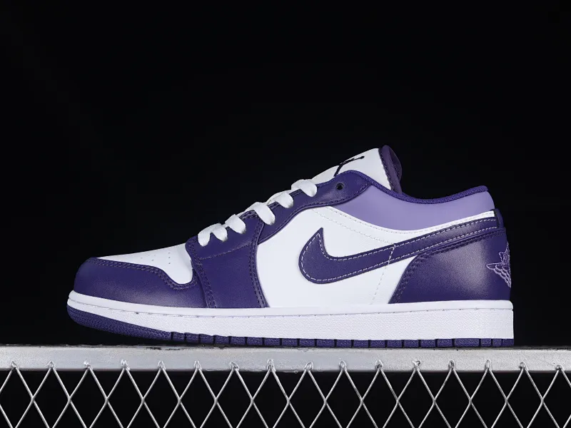 All categories Air Jordan Jordan series basketball shoes Air Jordan 1 Low Z version Air Jordan 1 Low AJ1 Joe 1 white and purple low-top cultural casual sneakers 553558-515